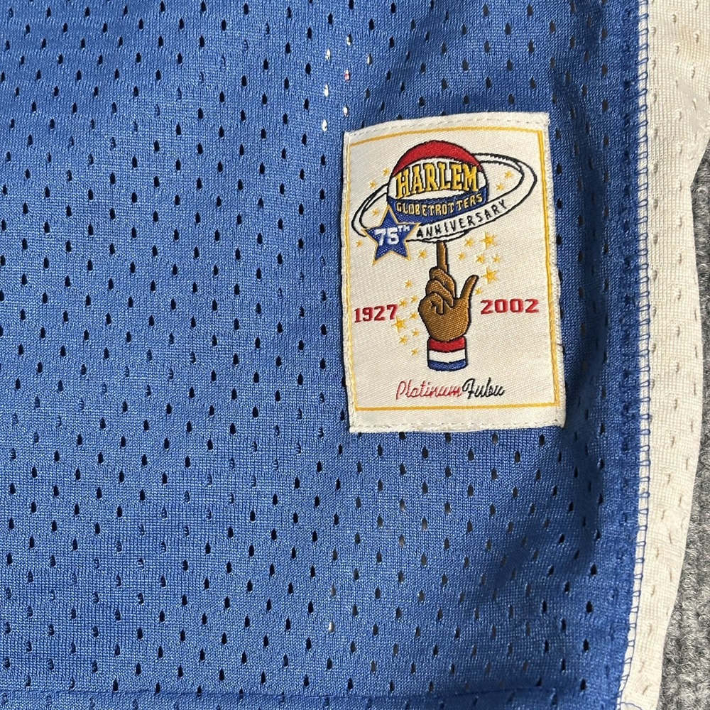 Vintage Platinum Fubu Harlem Globetrotters Meadowlark Lemon 36 Jersey XL Blue - Picture 8 of 11